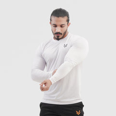 White Mesh Full Sleeve Tee