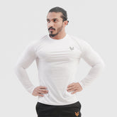 White Mesh Full Sleeve Tee