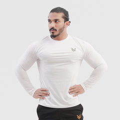 White Mesh Full Sleeve Tee