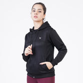 POLY Fleece BLACK WOMEN HOODIE