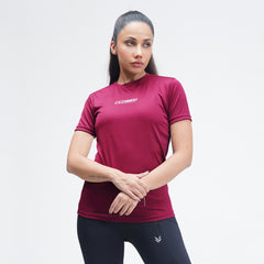 FireFlow Maroon Women Half Sleeve