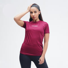 FireFlow Maroon Women Half Sleeve