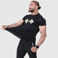 Black DUMBBELL Compression TEE