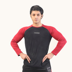 DYNASTY MEROON & BLACK RAGLAN Sleeves TEE