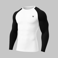 M-Fit White/Black Combo F/S Compression Tee