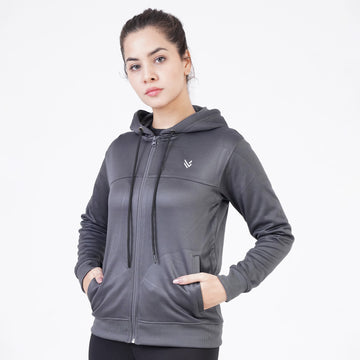 POLY Fleece GRAY WOMEN HOODIE