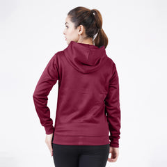POLY Fleece MAROON WOMEN HOODIE