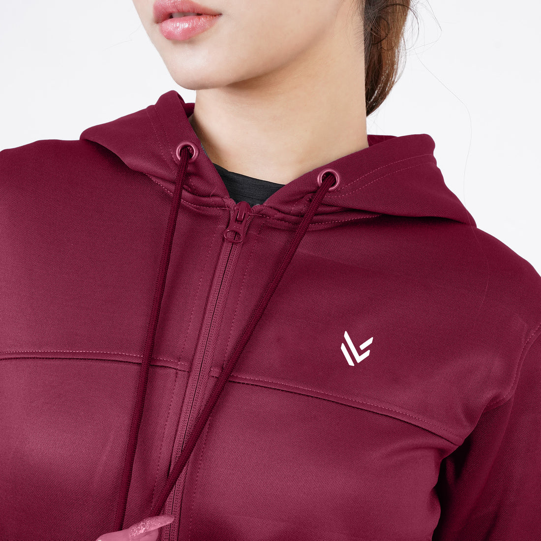 POLY Fleece MAROON WOMEN HOODIE