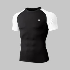 M-Fit Black/White Combo H/S Compression TEE