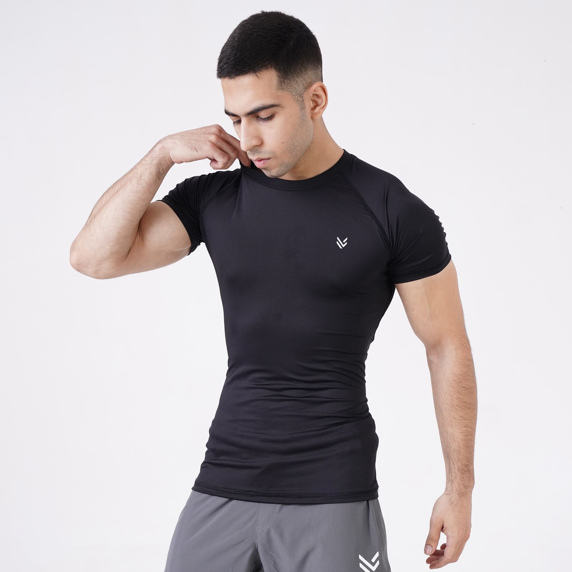 MuscleFit Black Compression TEE