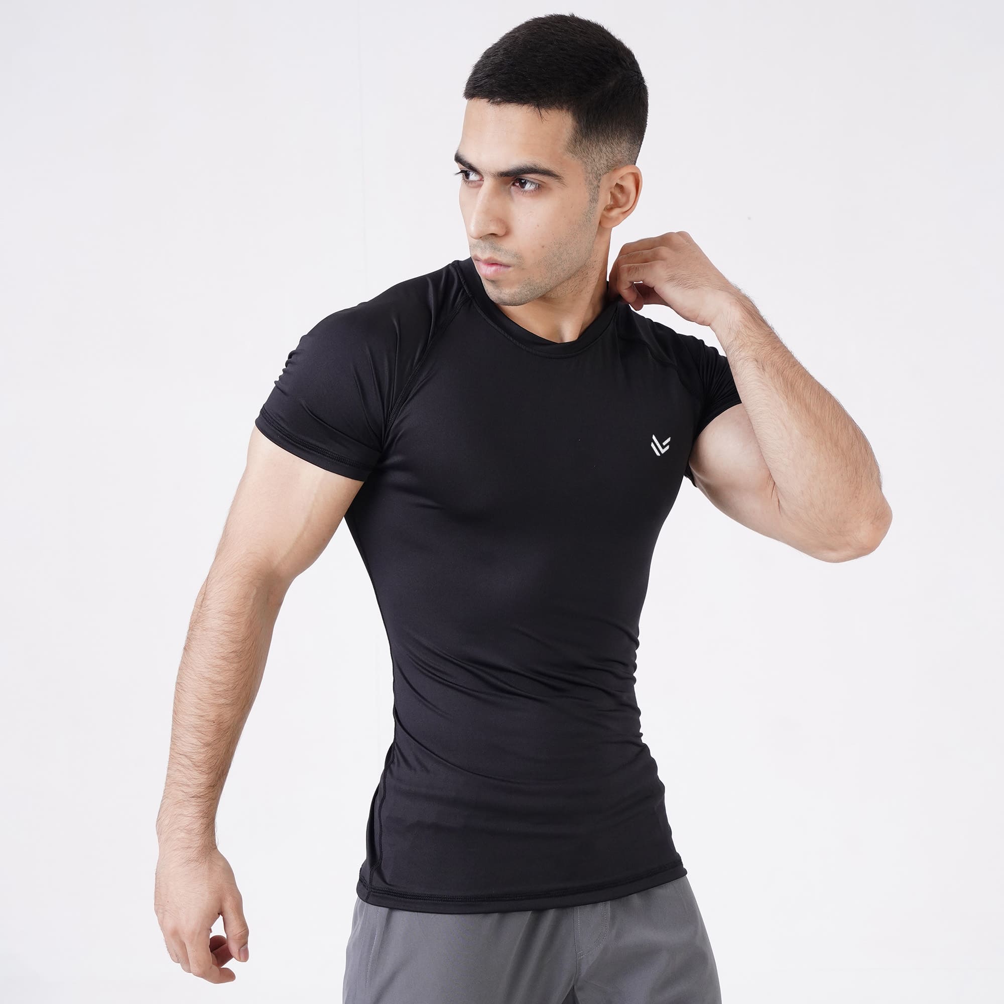 MuscleFit Black Compression TEE