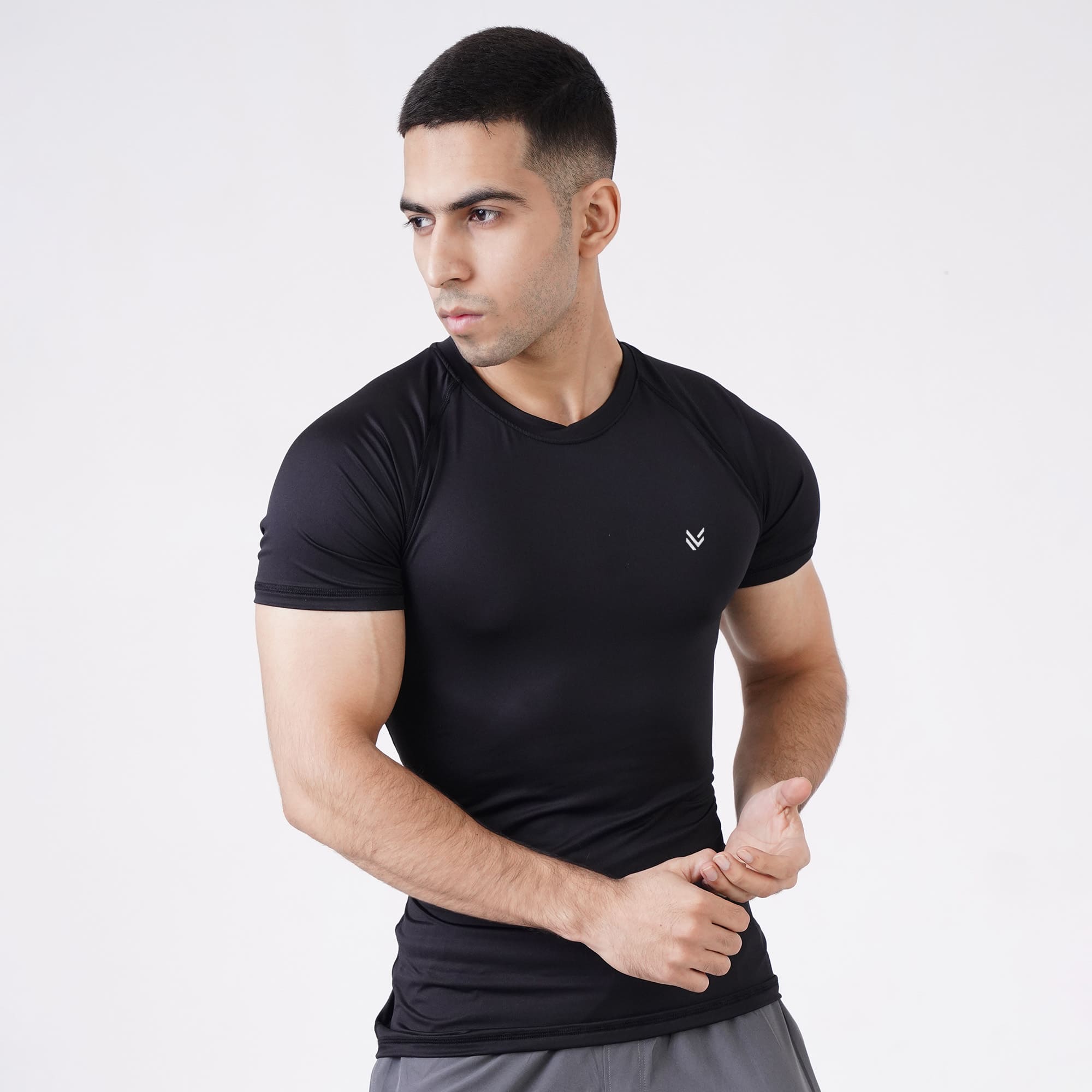MuscleFit Black Compression TEE