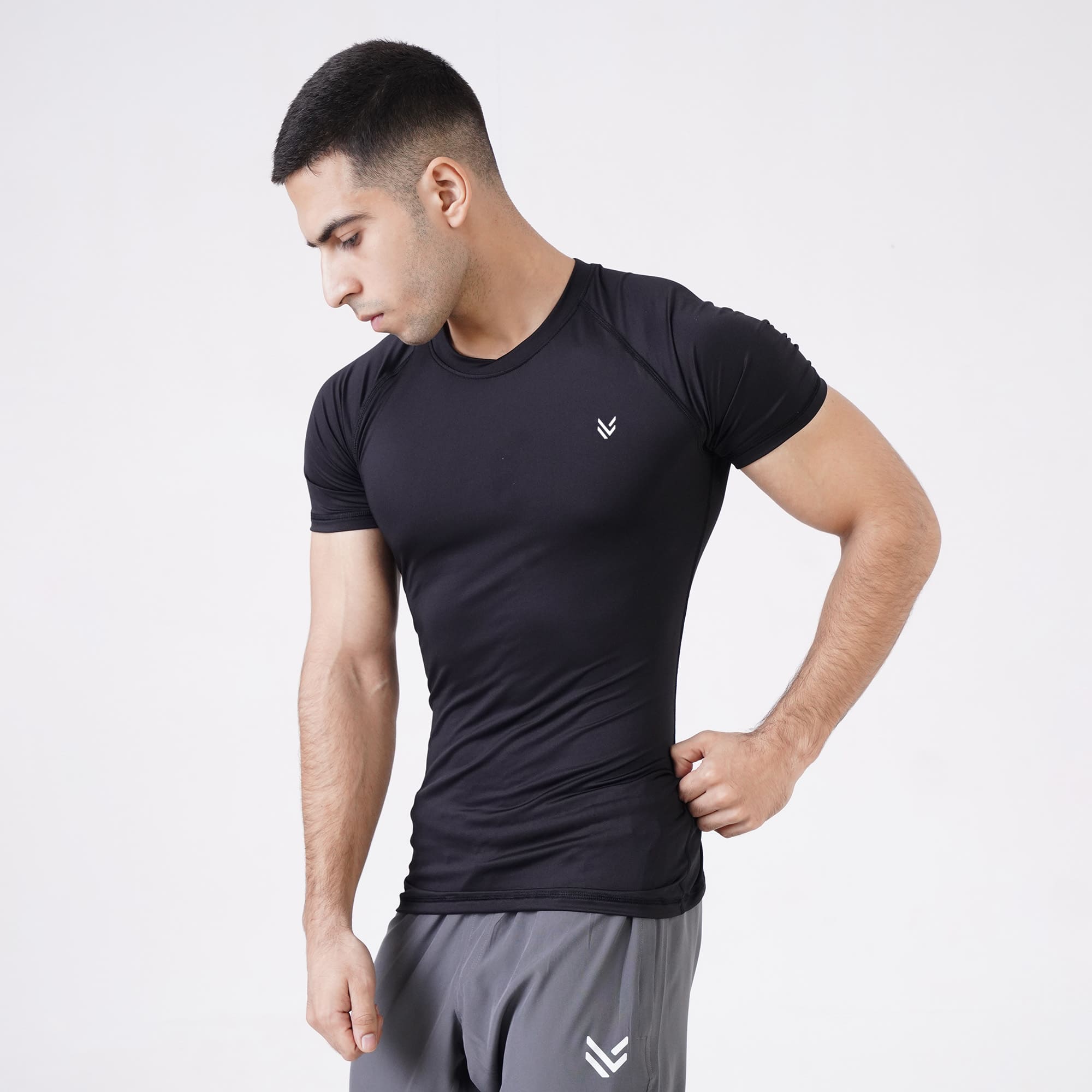 MuscleFit Black Compression TEE