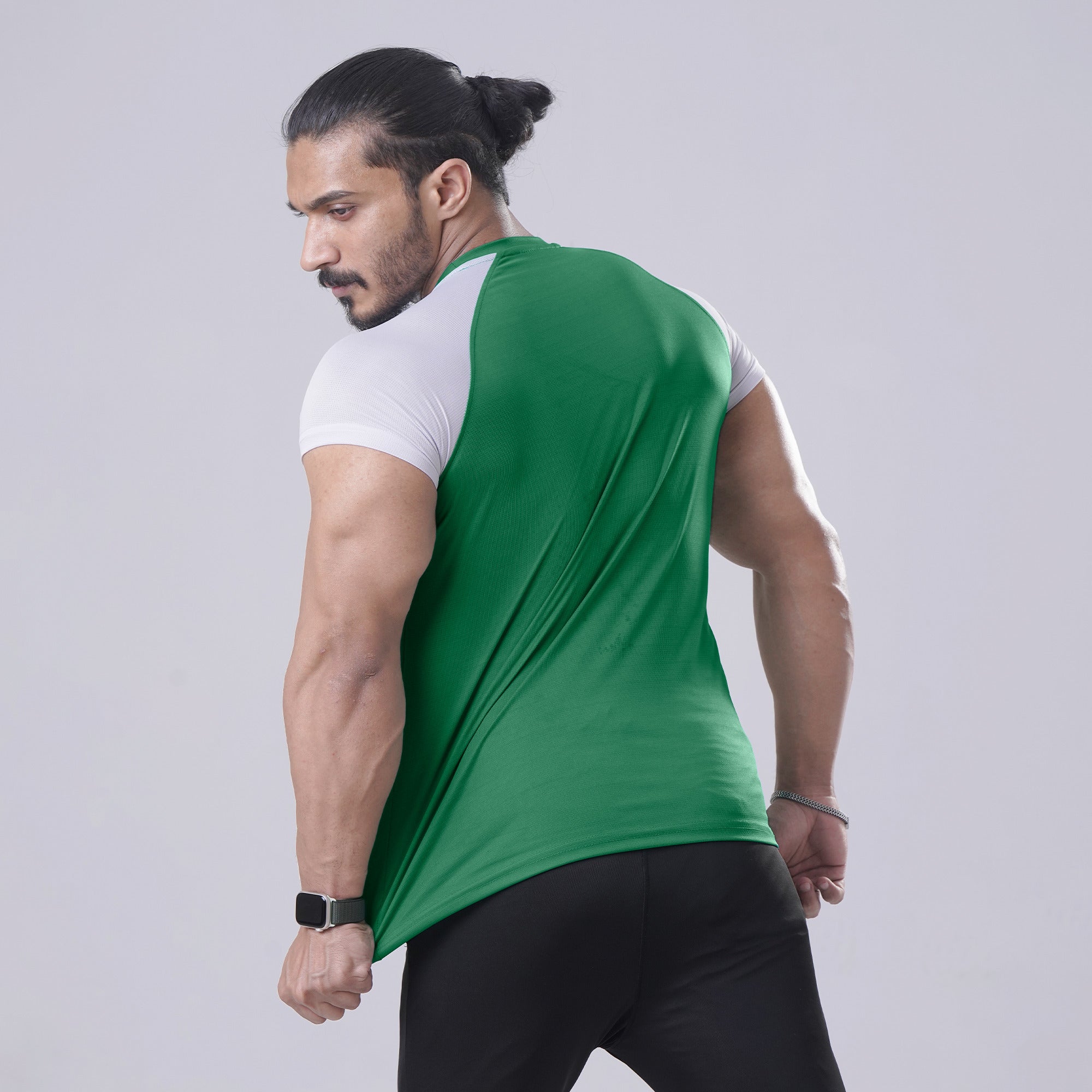 Active Green Half Sleeve Tee