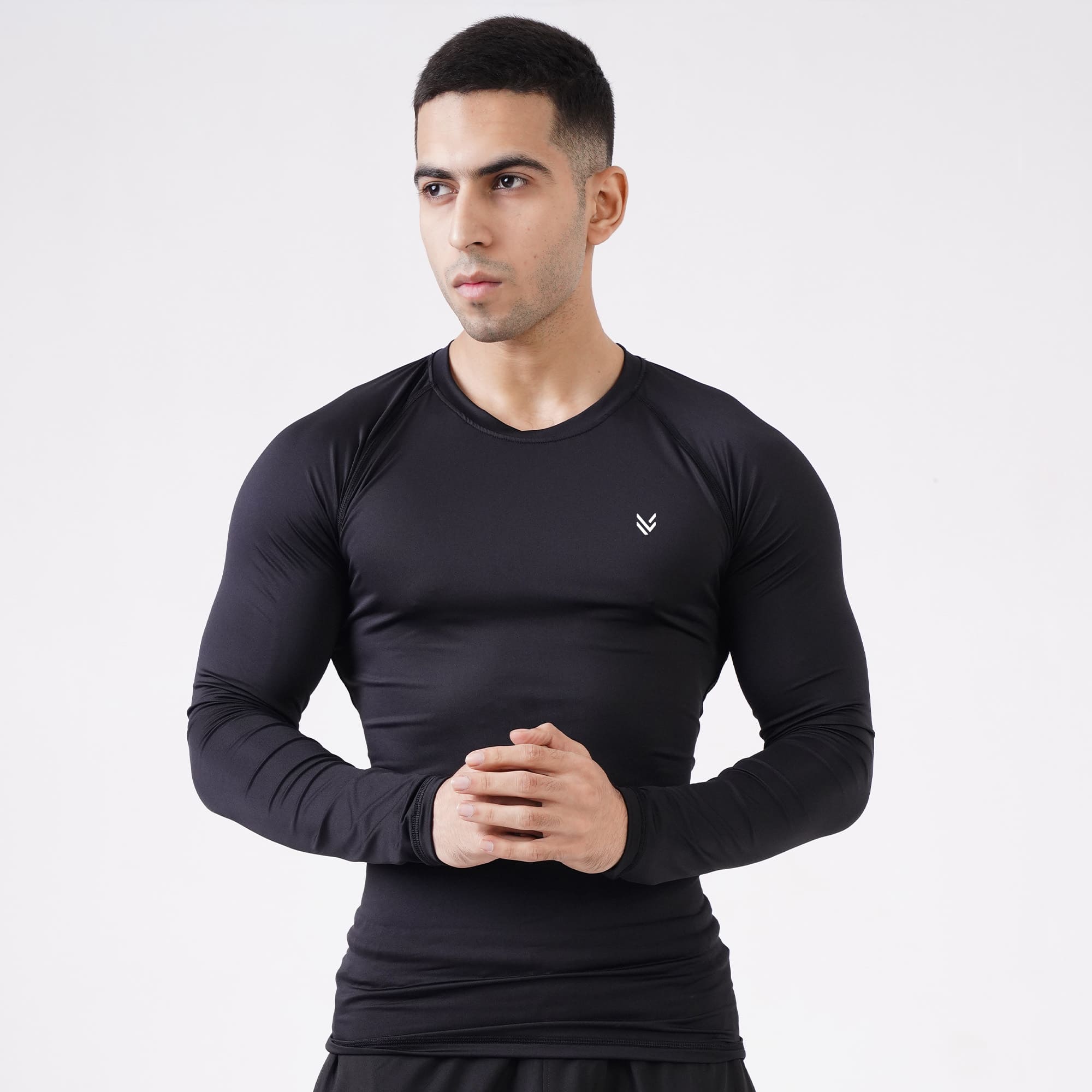 MuscleFit Black Full Compression Shirt