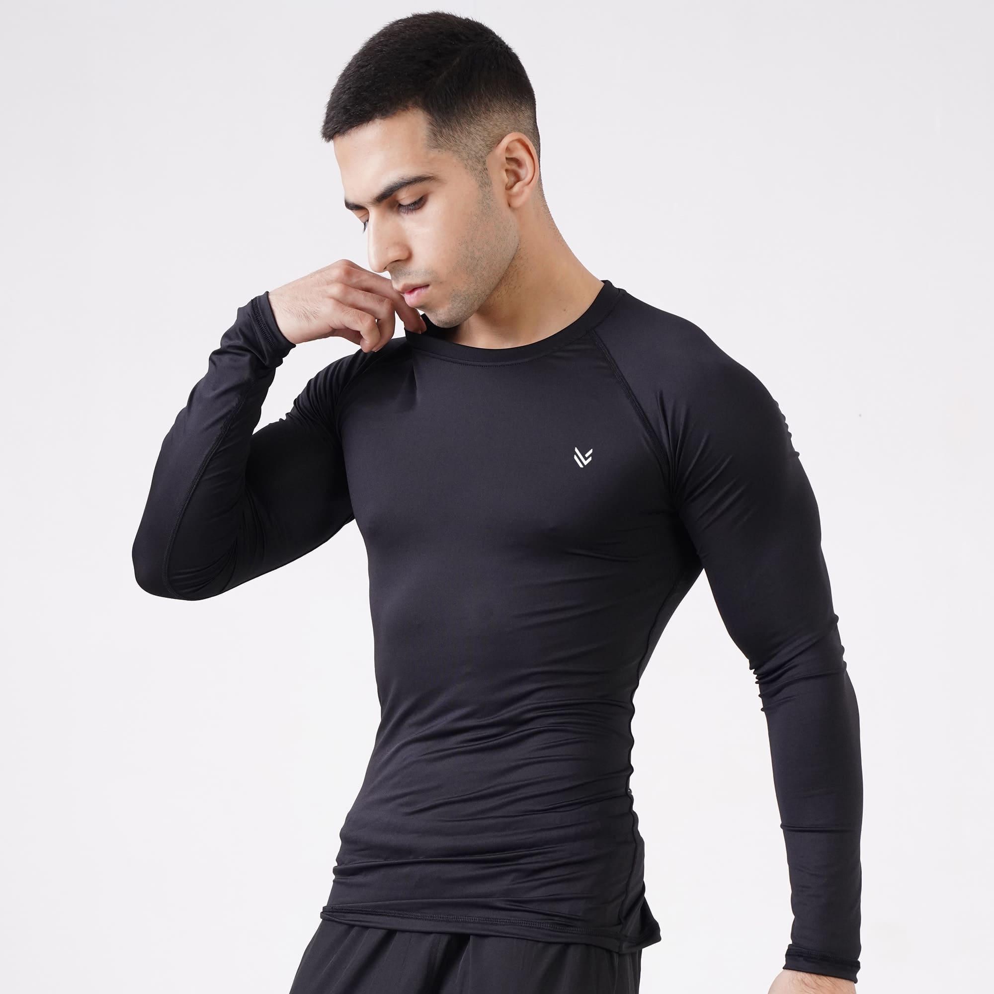MuscleFit Black Full Compression Shirt