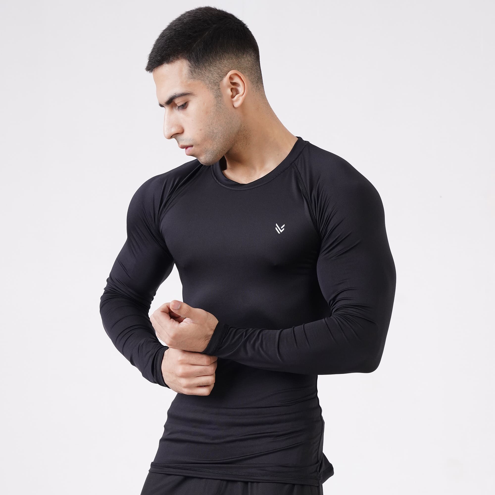 MuscleFit Black Full Compression Shirt