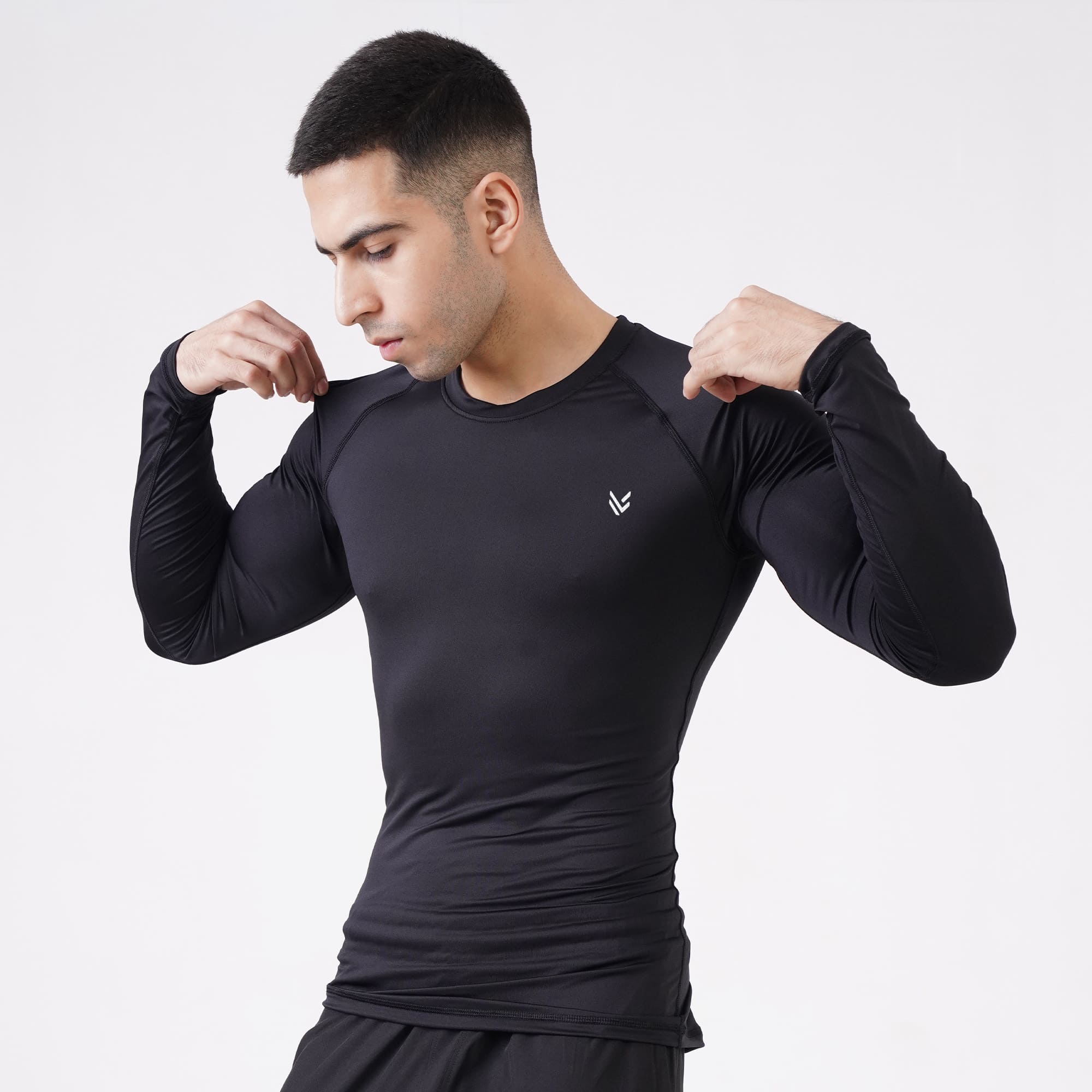 MuscleFit Black Full Compression Shirt