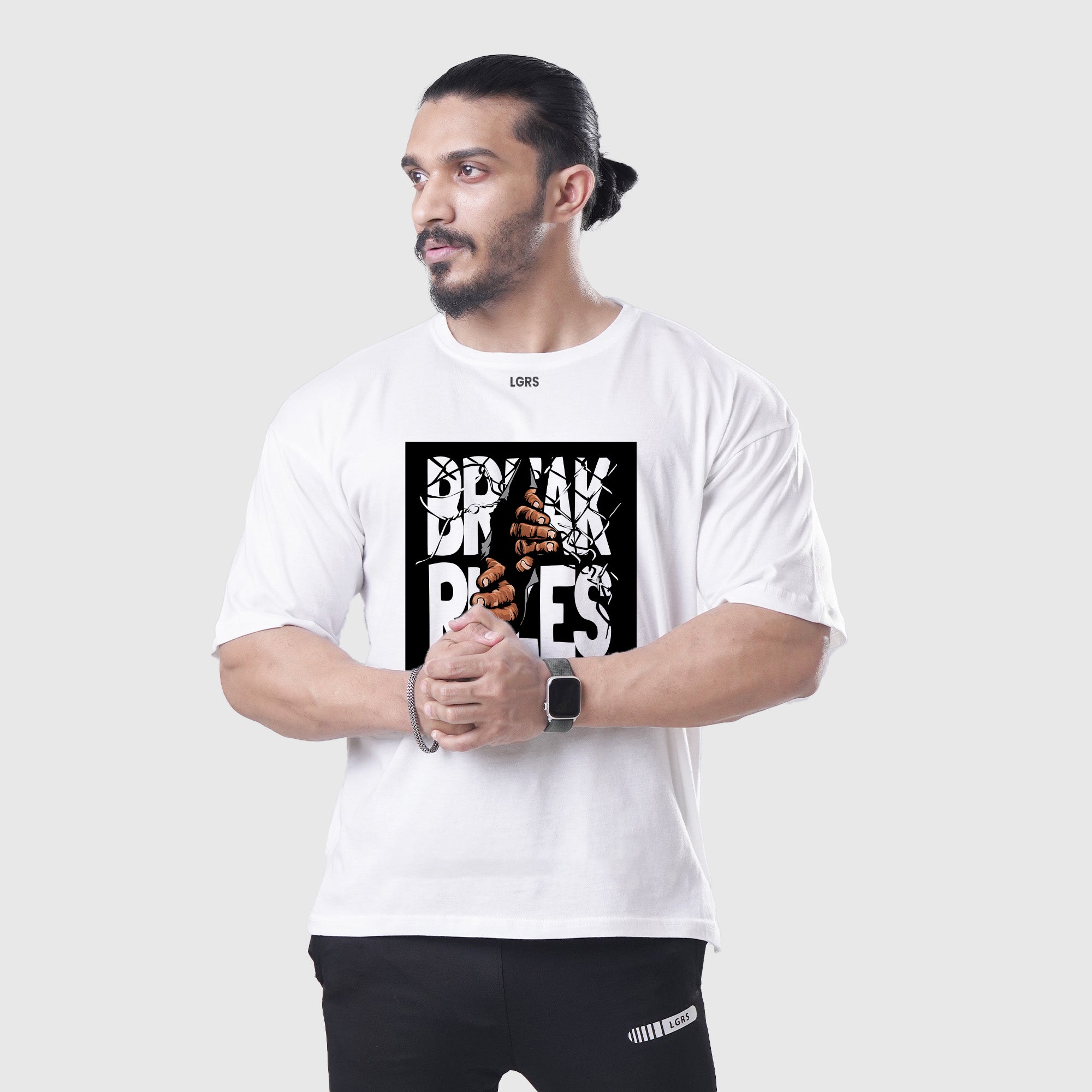 Break Rules White Oversized Shirt