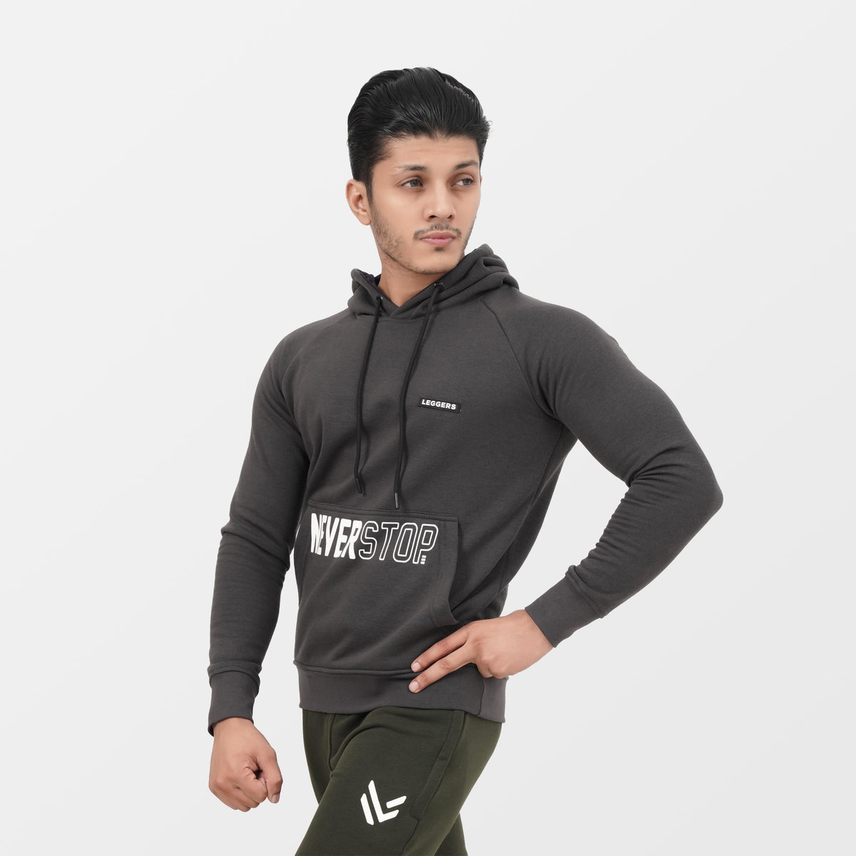 Gray Never Full Sleeve HOODIE