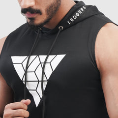 Training Black SLEEVELESS HOODIE