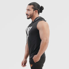 Training Black SLEEVELESS HOODIE