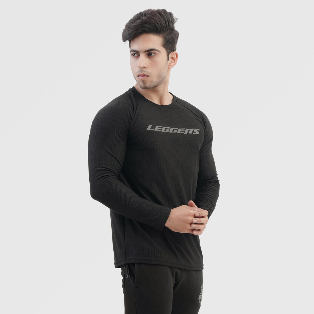 Texture Black Full Sleeve Tee