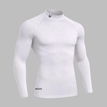 Heavyweight Mock Neck White Full Compression