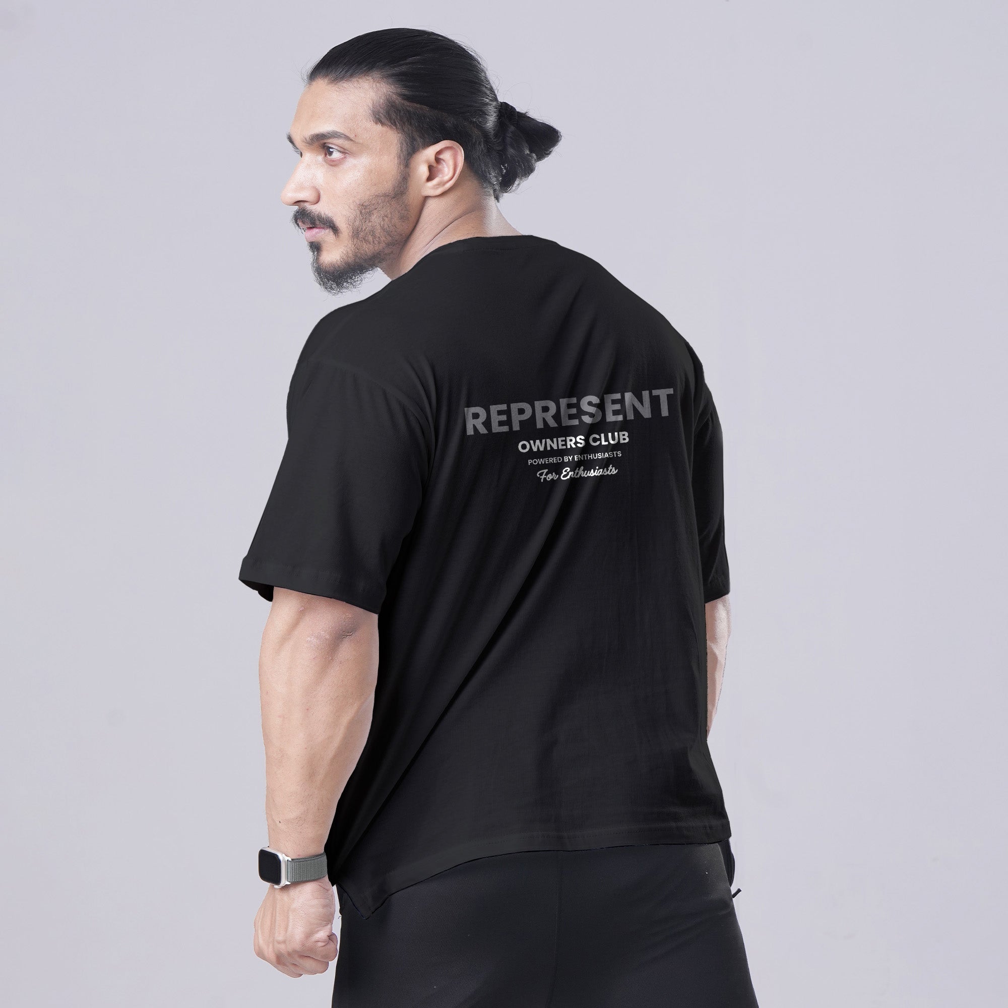 REPRESENT BLACK OVERSIZED TEE