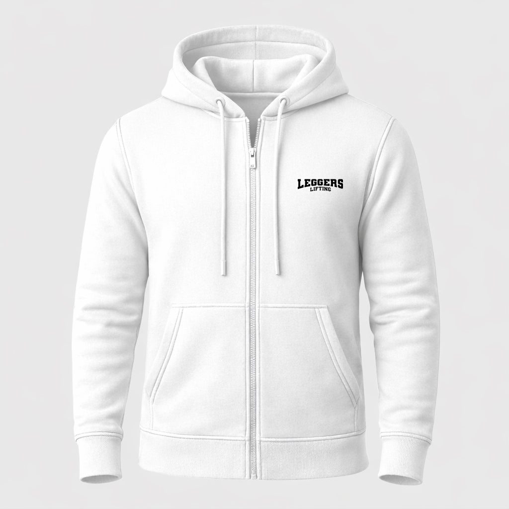 Weighted WHITE Oversized ZIPPER HOODIE