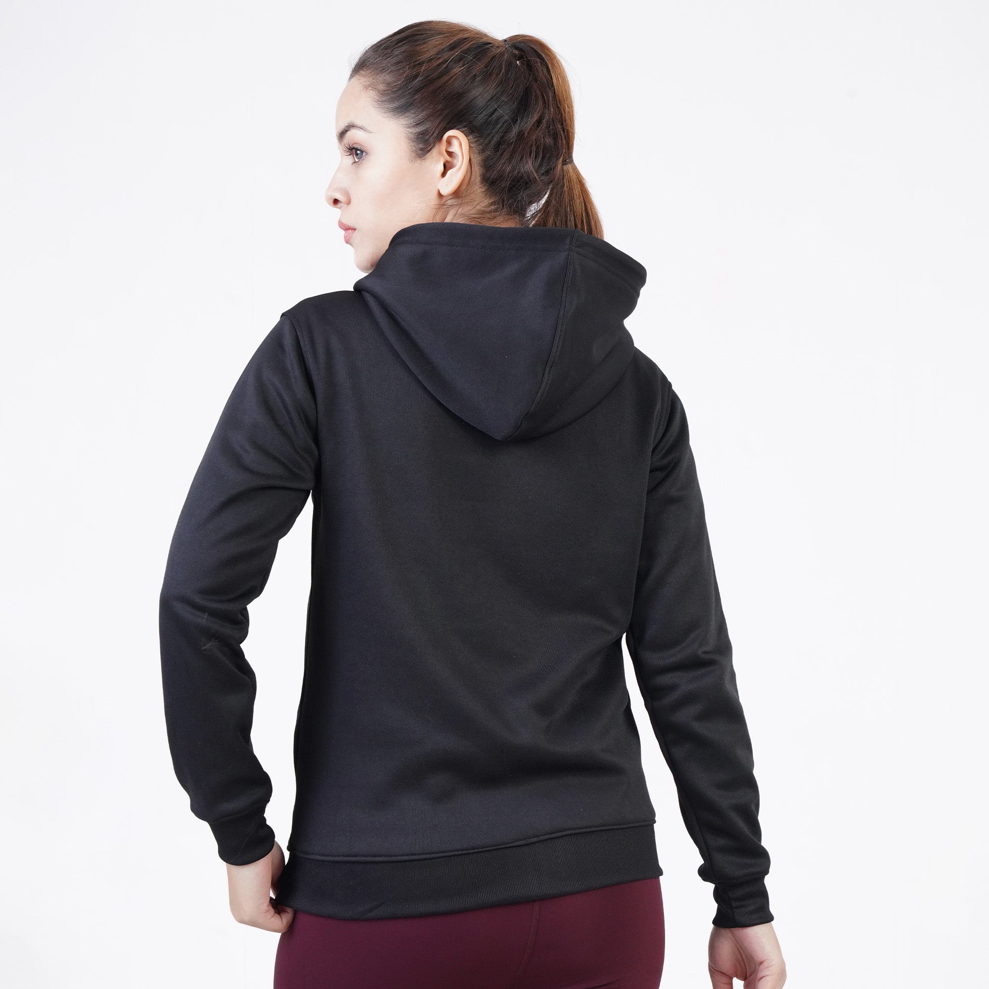 POLY Fleece BLACK WOMEN HOODIE