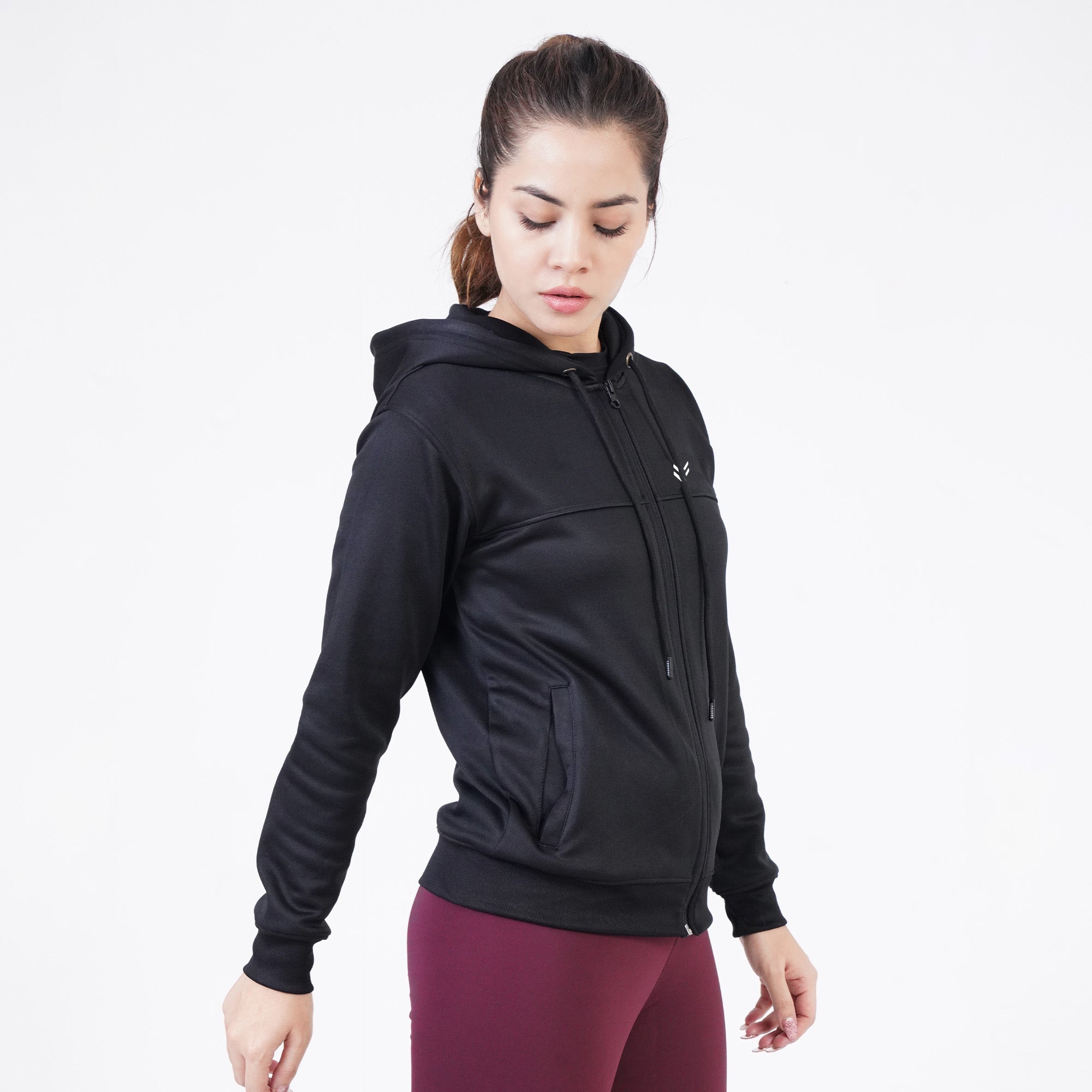 POLY Fleece BLACK WOMEN HOODIE