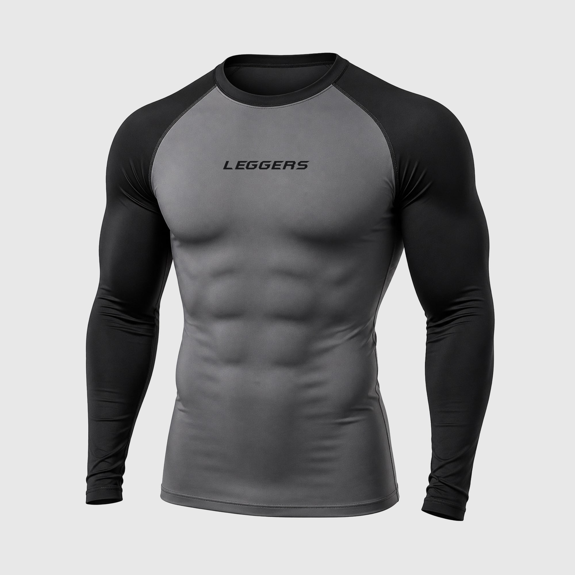 M-Fit Gray/Black Combo F/S Compression Shirt