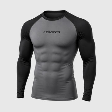 M-Fit Gray/Black Combo F/S Compression Shirt