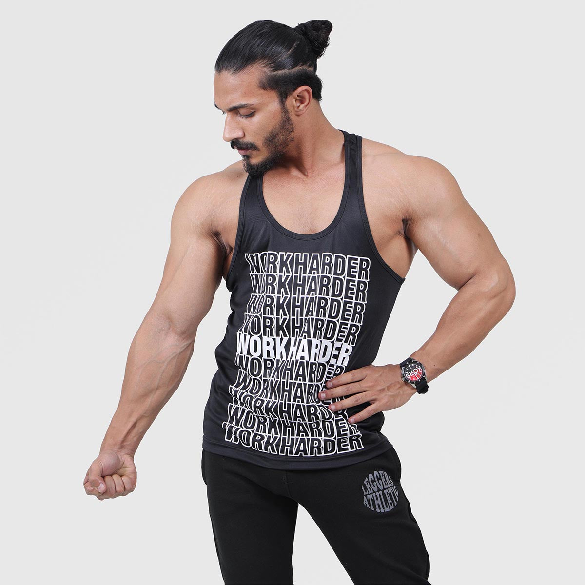 WORK HARDER BLACK Top Tank