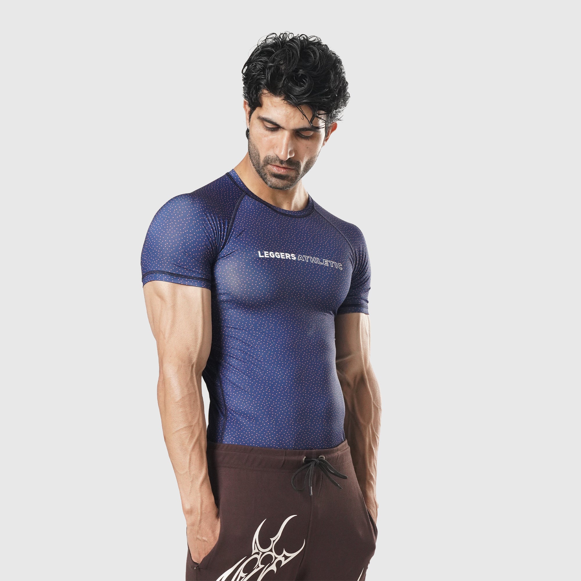Velocity Blue Dotted H/S Compression TEE