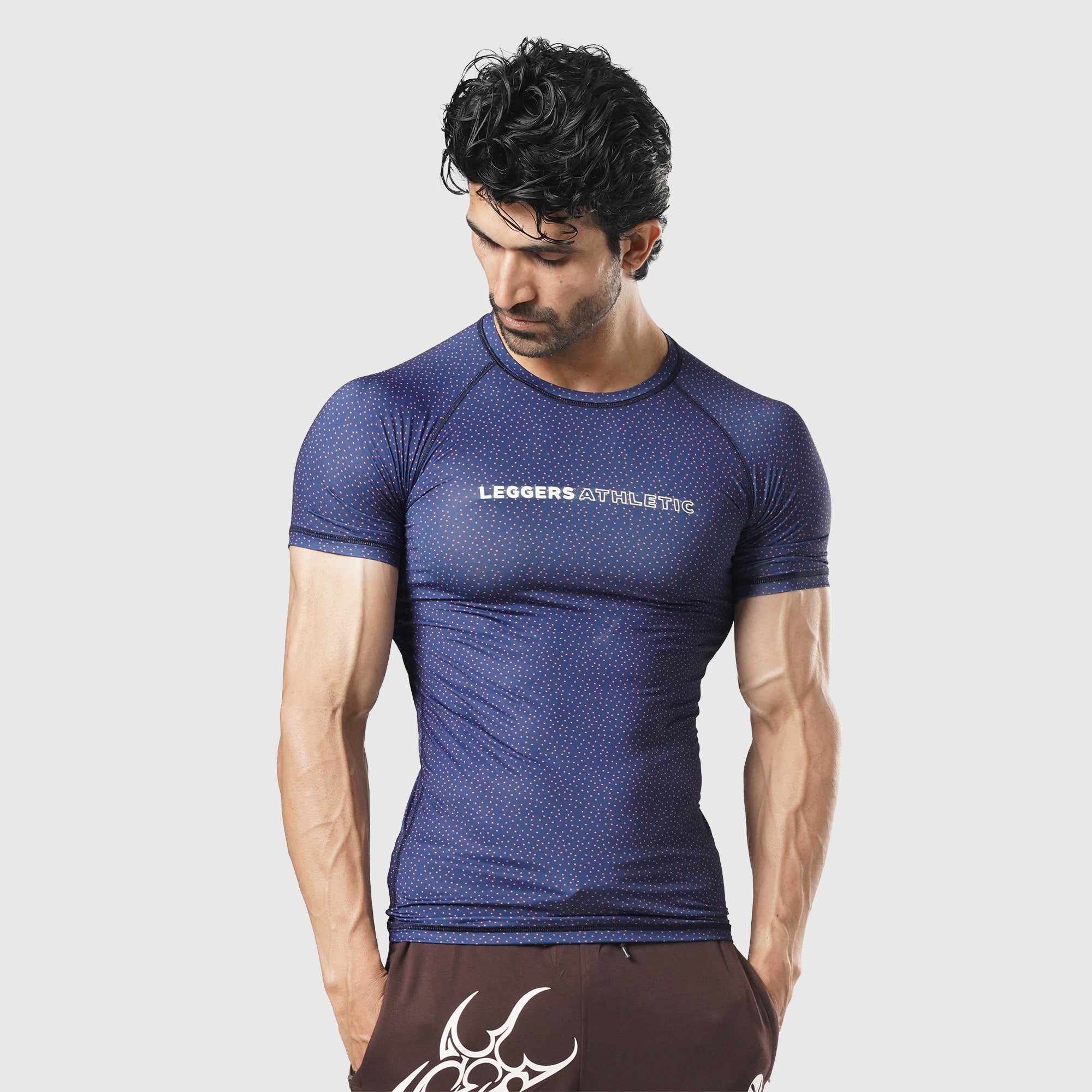 Velocity Blue Dotted H/S Compression TEE