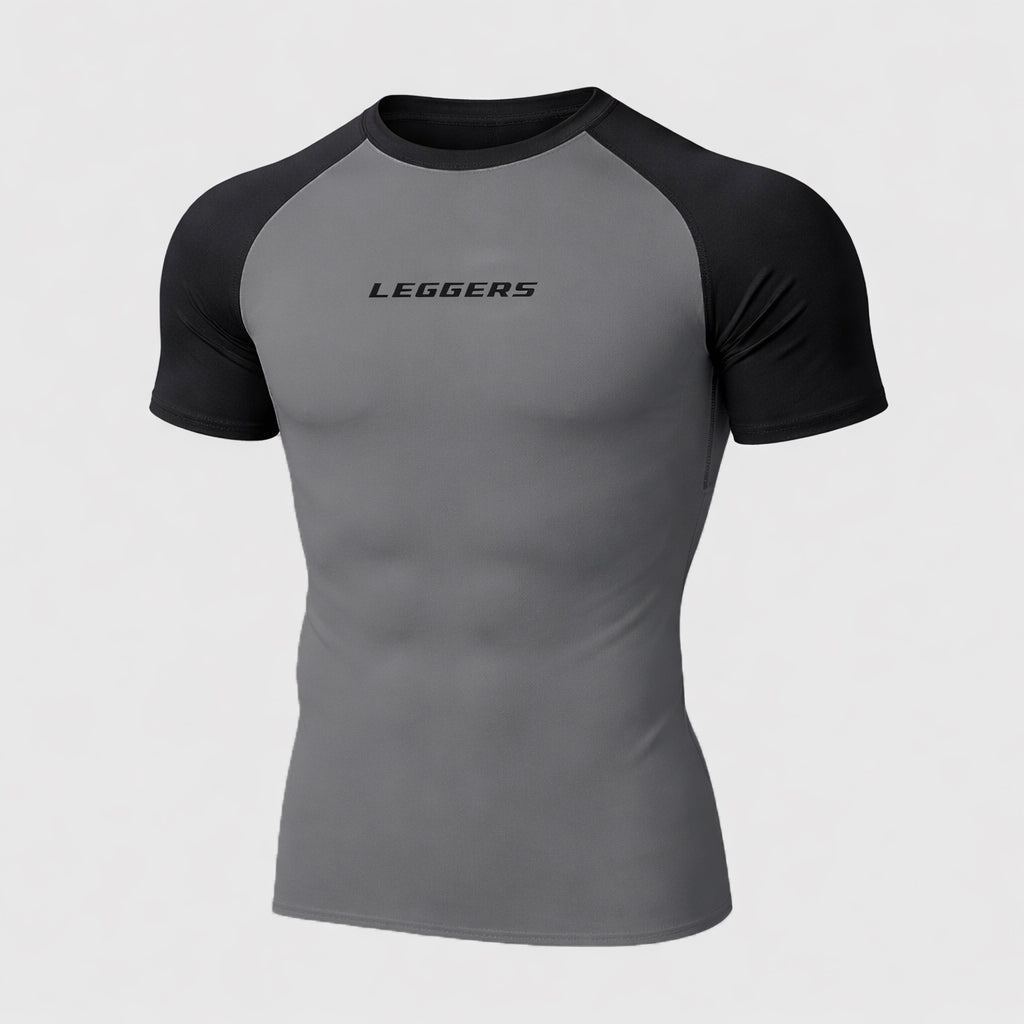 M-Fit Gray/Black H/S Compression TEE