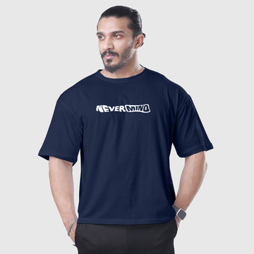 Dark Blue Nevermind Oversized Tee
