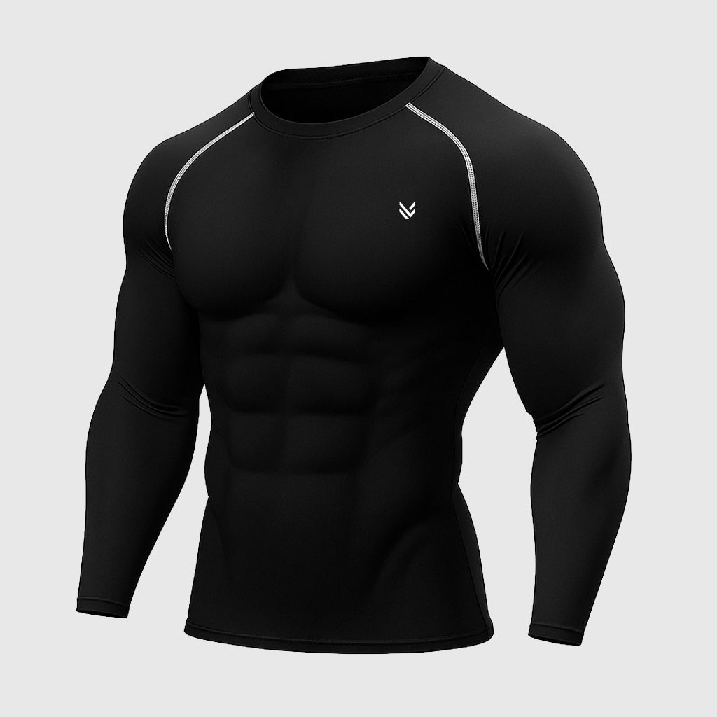 Elastic Black/White Full Compression Shirt