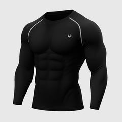 Elastic Black/White Full Compression Shirt