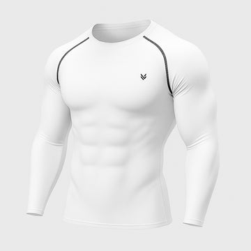 Elastic White/Black F/S Compression Shirt