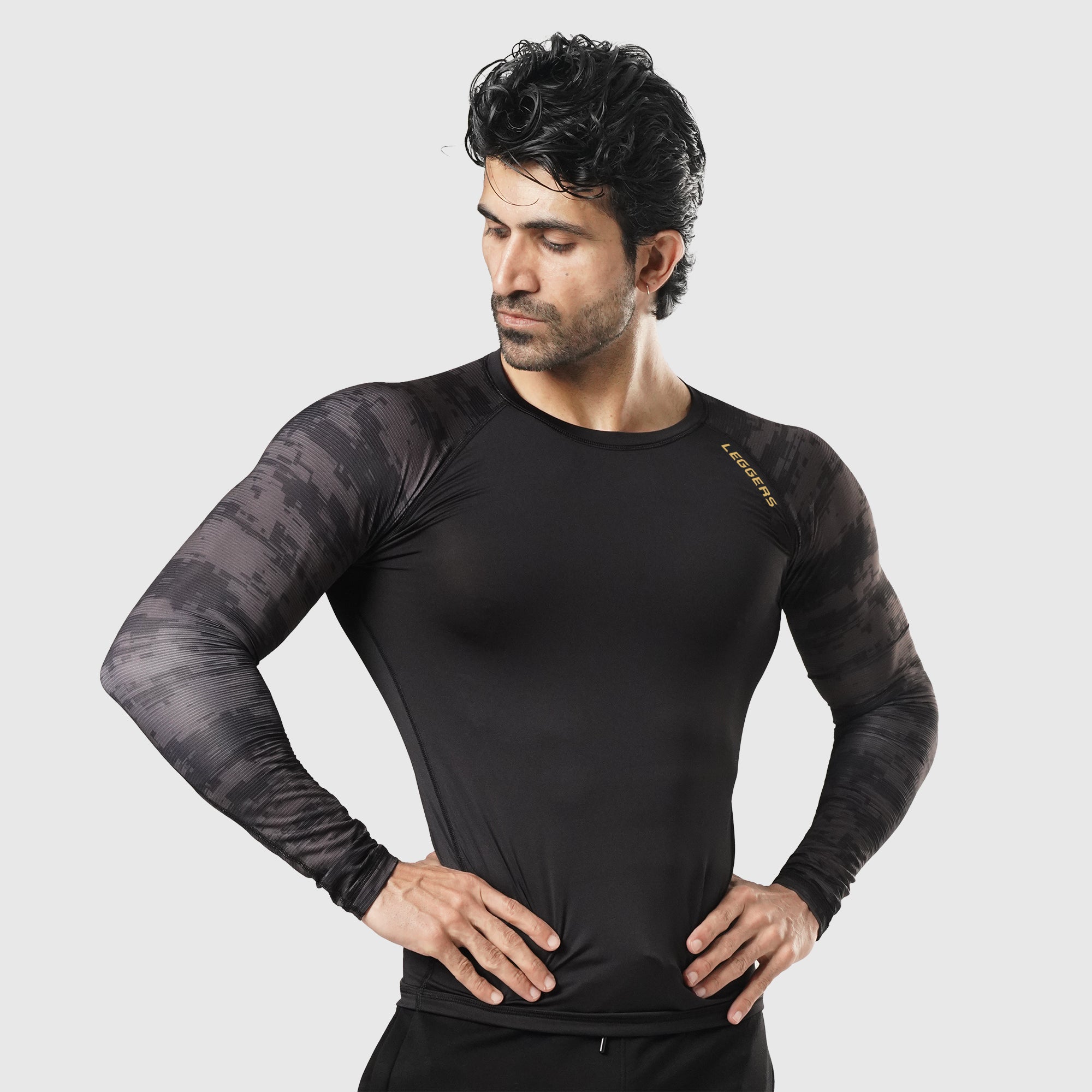 Velocity Black PTRN F/S Compression TEE