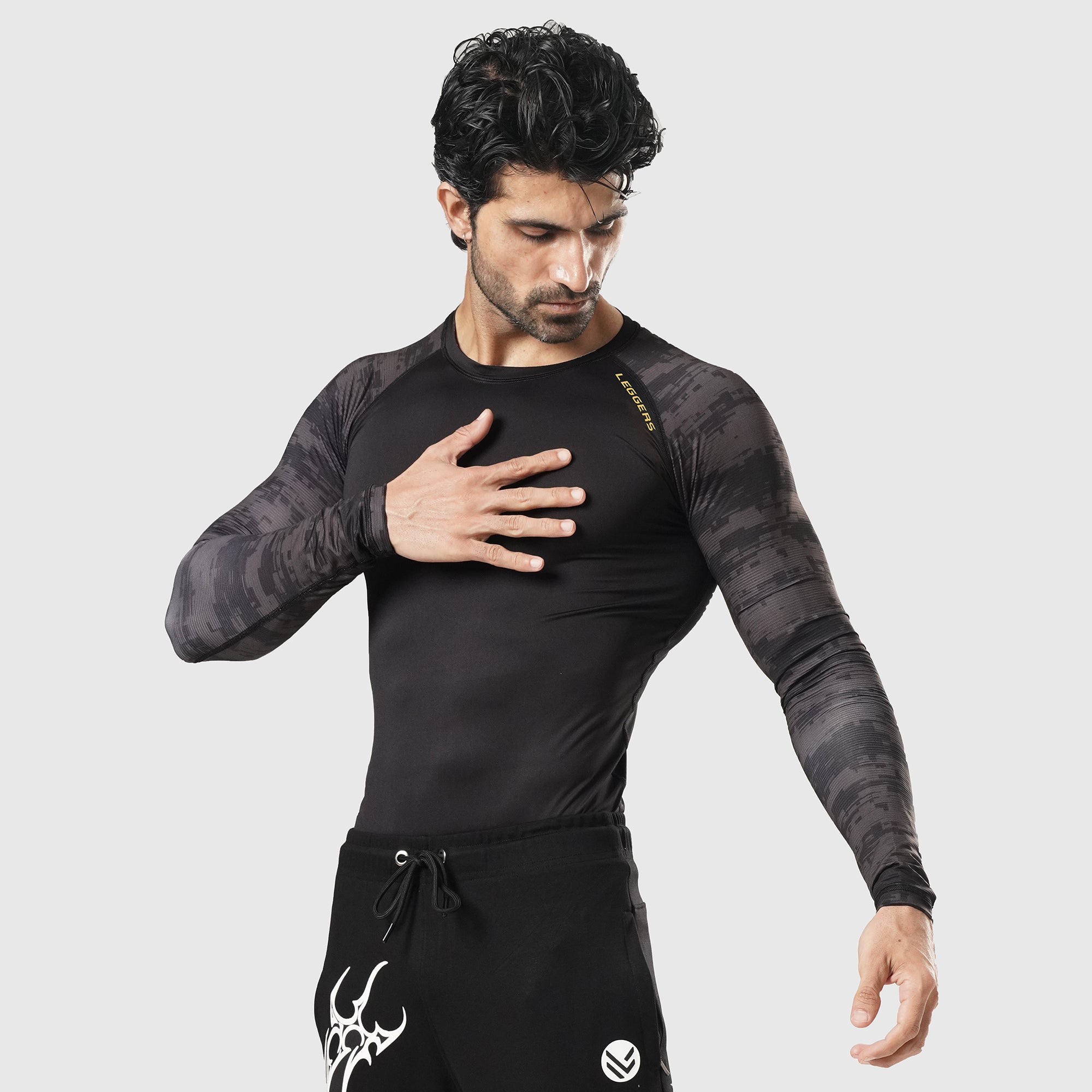 Velocity Black PTRN F/S Compression TEE