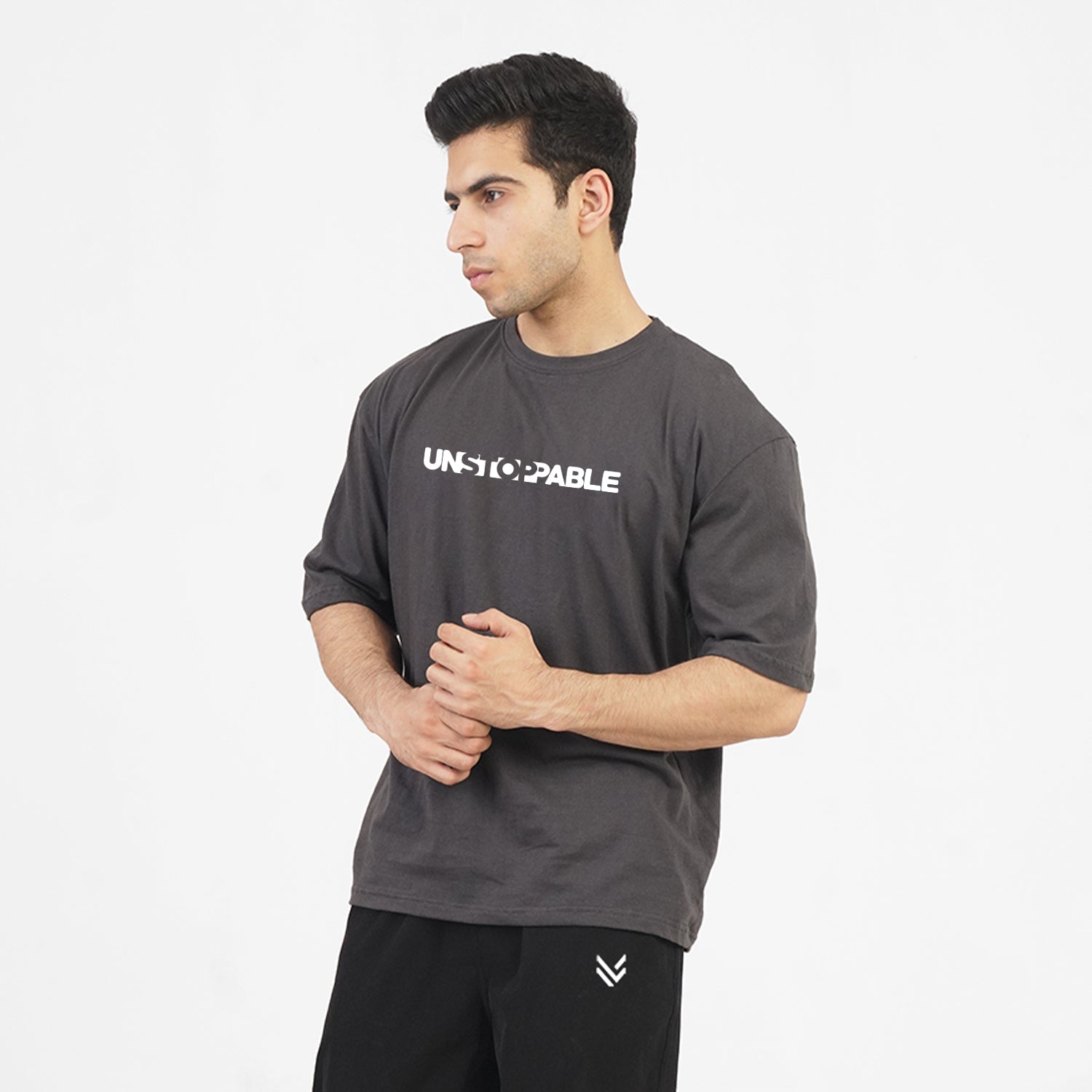 UNSTOPPABLE Gray OVERSIZE TEE