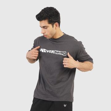Gray Nevermind Oversized Tee