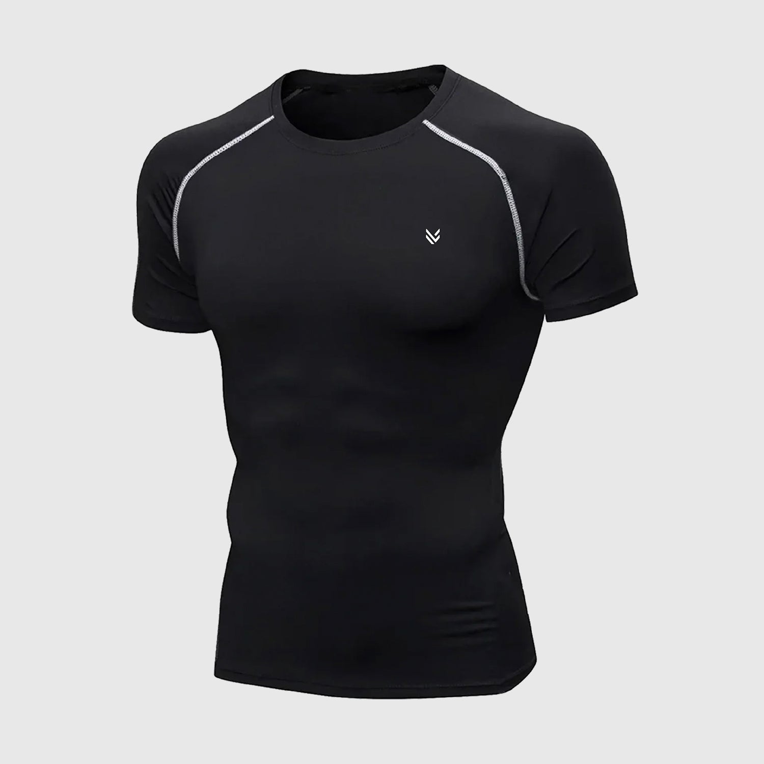 MuscleFit Black/White Compression TEE