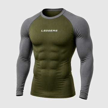 M-Fit Moss/Gray Combo F/S Compression Shirt