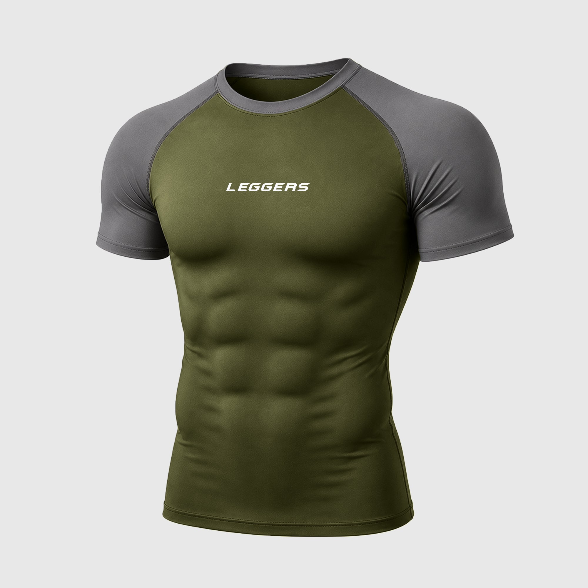 M-Fit Olive/Grey H/S Compression TEE