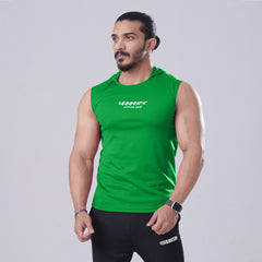 Green Sleeveless Workout Hoodie